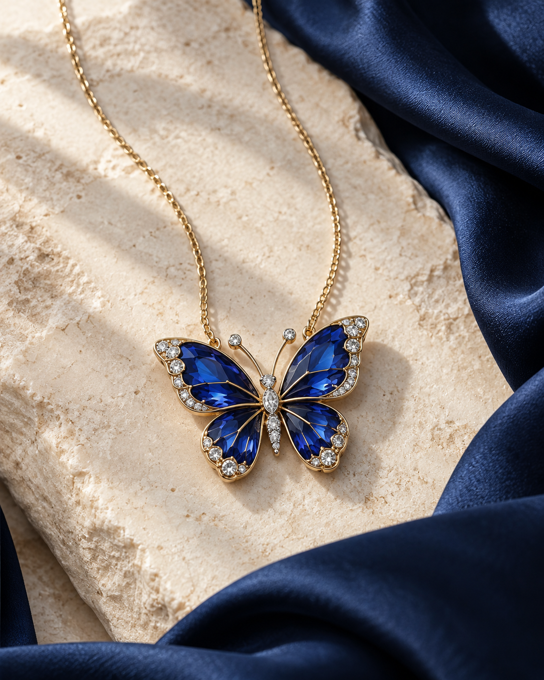 Ispirazione Butterfly Store: farfalla blu e riflessi dorati