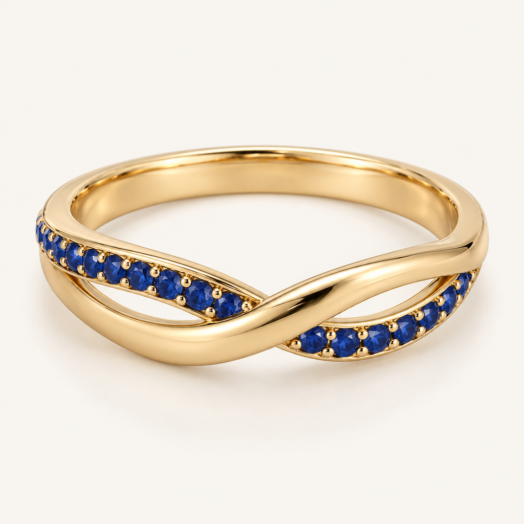 [BF-R06] Anello Intreccio Blu